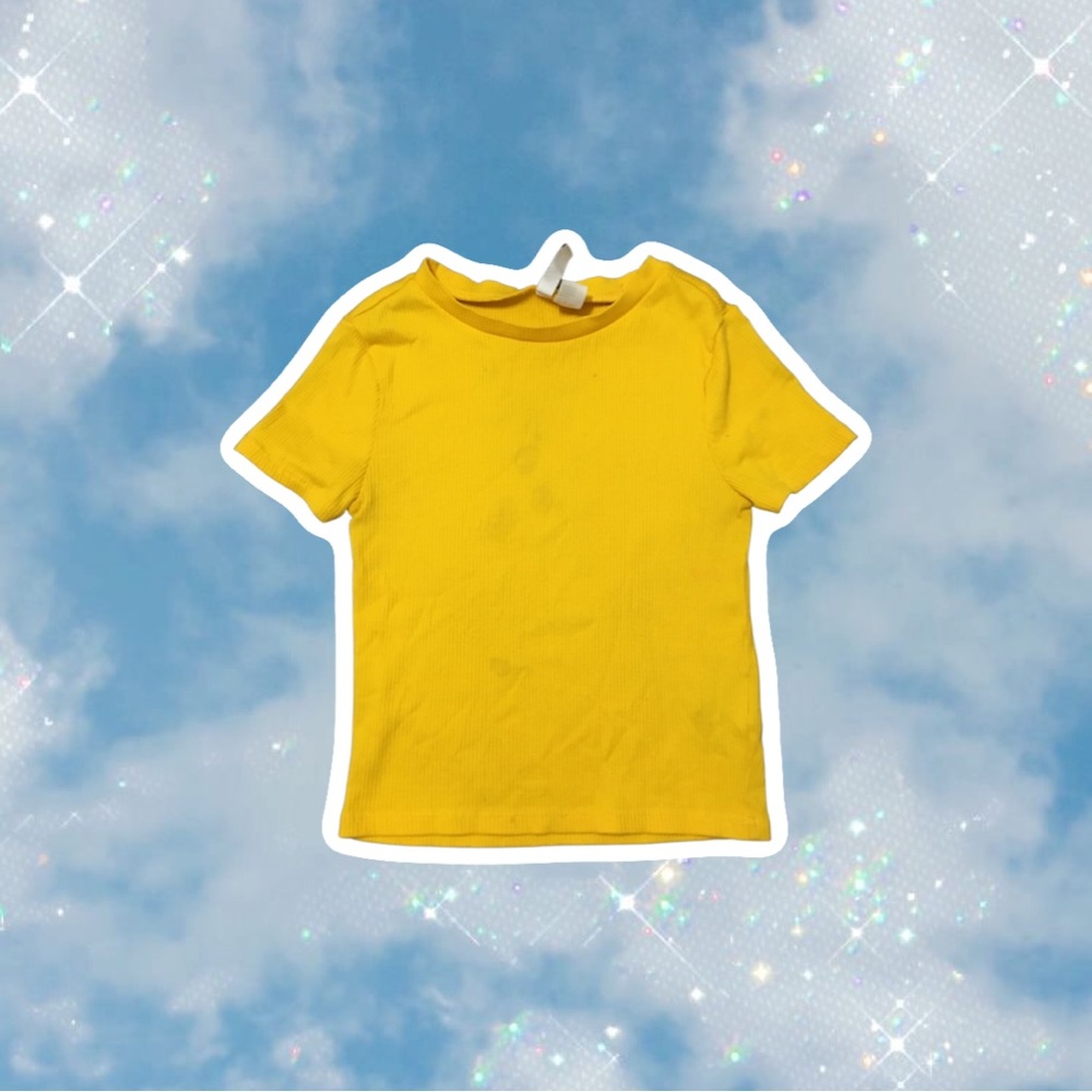 S - Yellow crop top